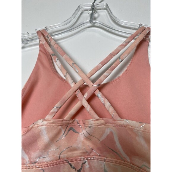 MTA Sport Bra Size L Peach Tie Dye Girls Youth No Padded Cross Back Strap - Picture 10 of 10
